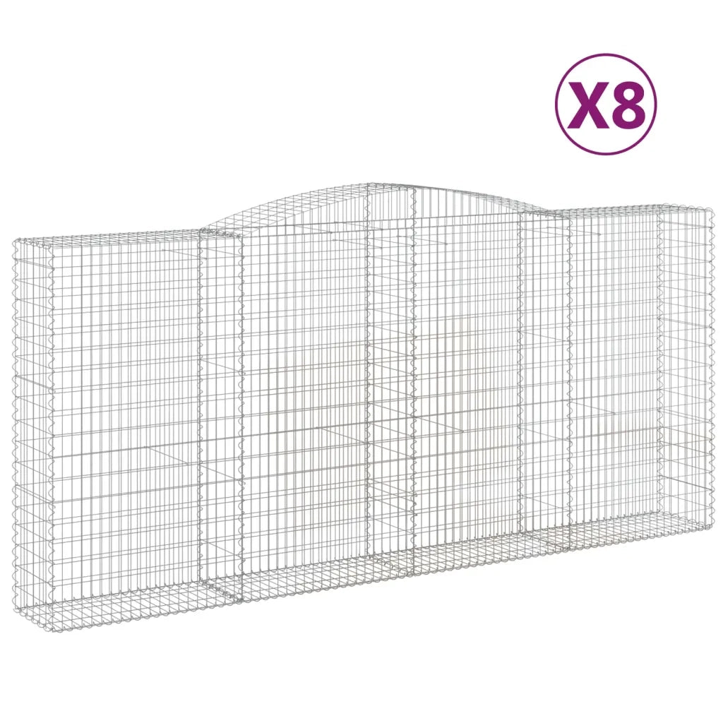 Cesti Gabbioni ad Arco 8 pz 400x50x180/200 cm Ferro Zincato 3147054
