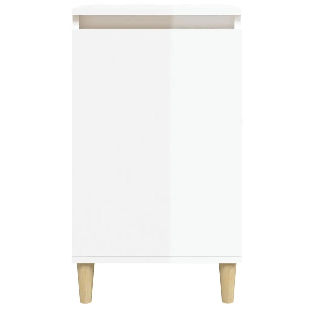 Comodini 2 pz Bianco Lucido 40x35x70 cm in Legno Multistrato 819633