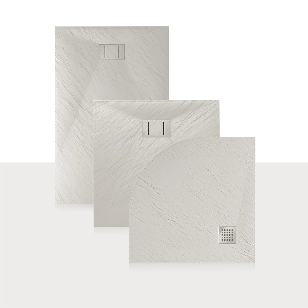 Piatto Doccia 90x140x2 6 CM Rettangolare Bianco Effetto Pietra mod. Blend