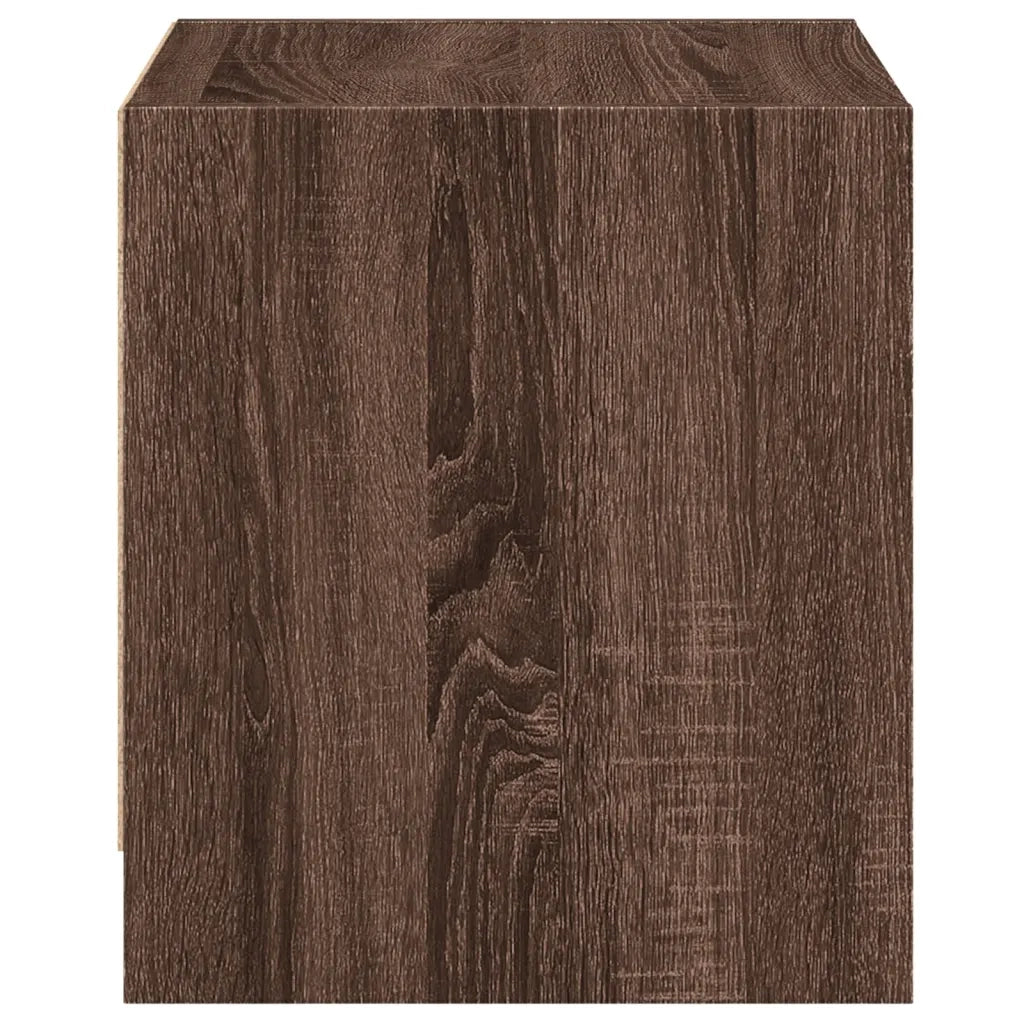 Comodini con Ante in Vetro 2pz-Set di 2 Tavolino da notte Rovere Marrone 35x37x42 cm