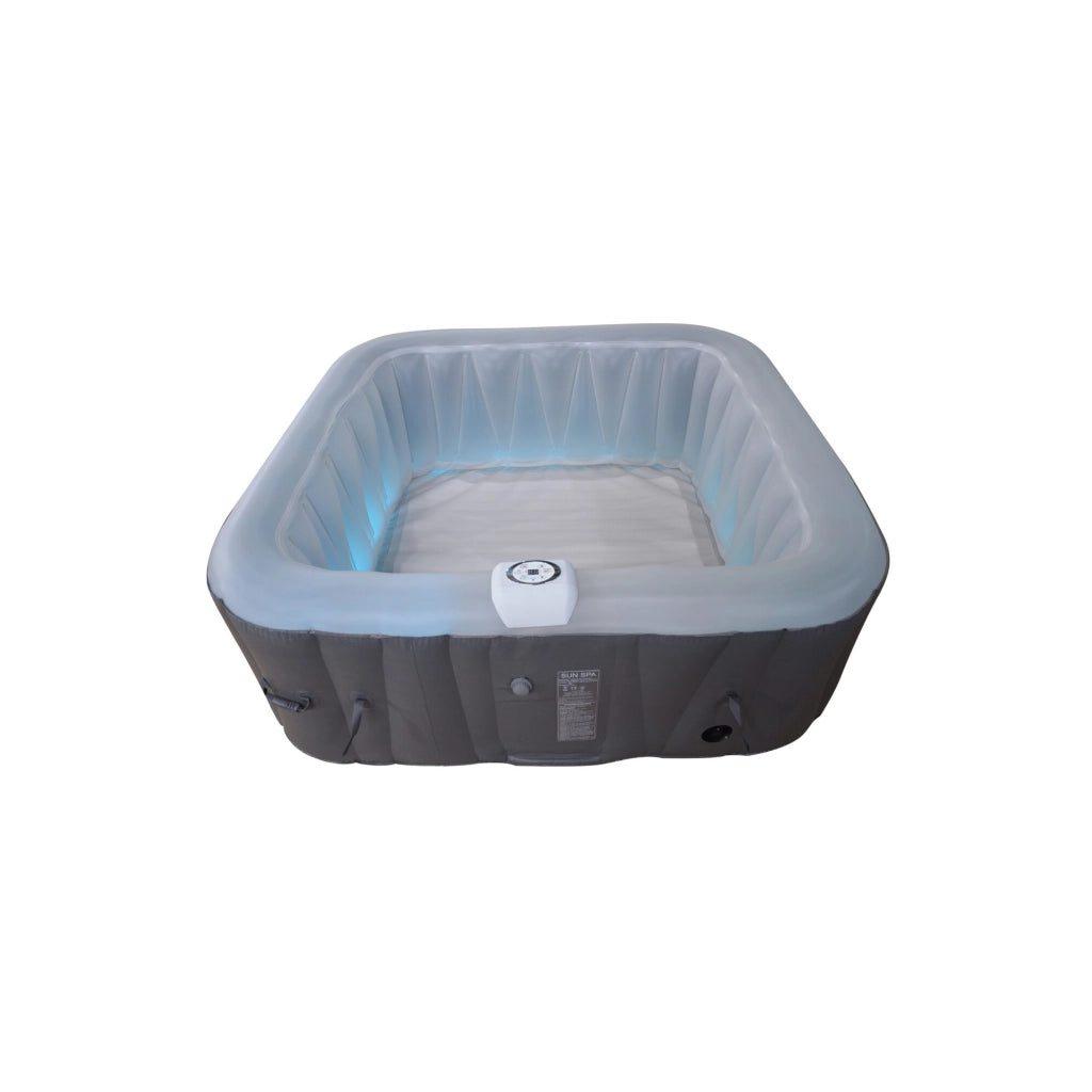 Spa gonfiabile quadrata a 6 posti - Sunspa - Fascia LED inclusa - Dimensioni : 185 x 185 cm