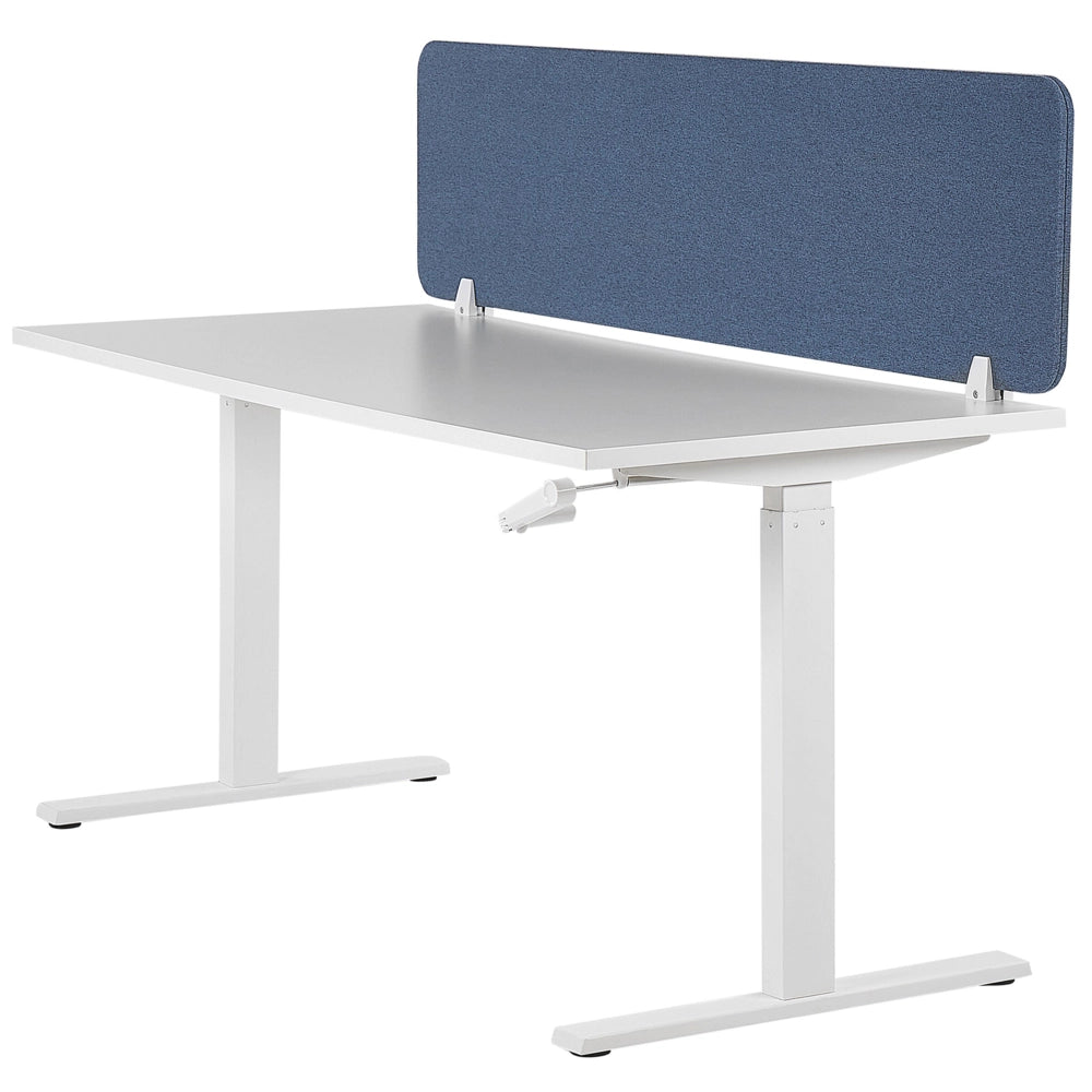 Pannello Divisorio Blu Fonoassorbente 160 x 40 cm in Plastica PET per Scrivania