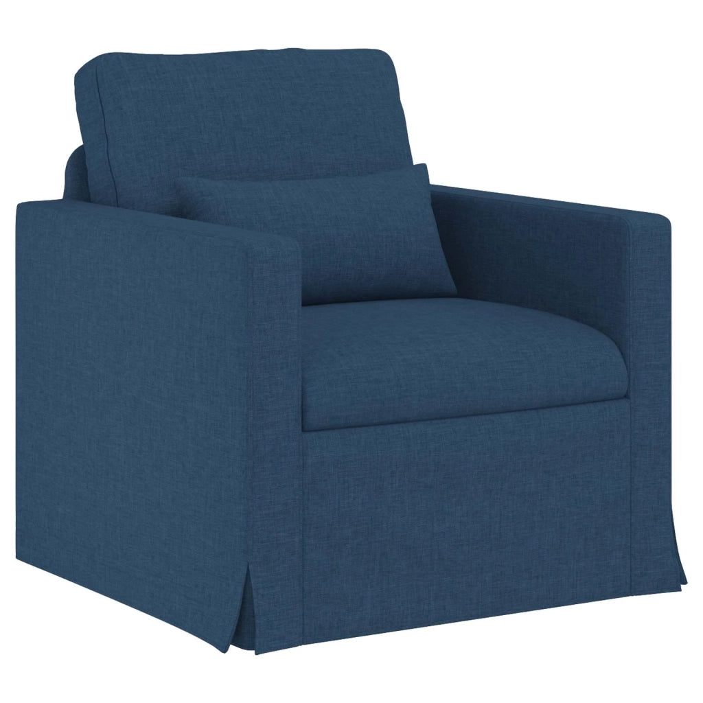 Divano 2 pcs Blu 139 x 78 x 80 cm Tessuto