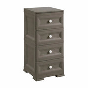 CASSETTIERA ALTA 4 CASSETTI PICCOLI WENGÉ 40X43X85,5 CM – MOBILE COMPATTO ORGANIZZAZIONE CASA PER INGRESSO E ZONA GIORNO