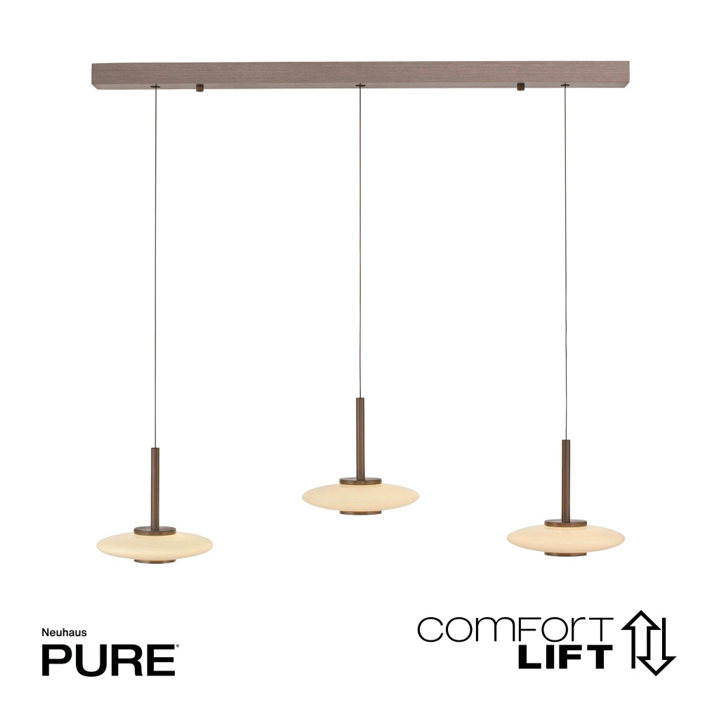 Sospensione moderna PURE VITRUM bronzo/bianco LED 10W Neuhaus