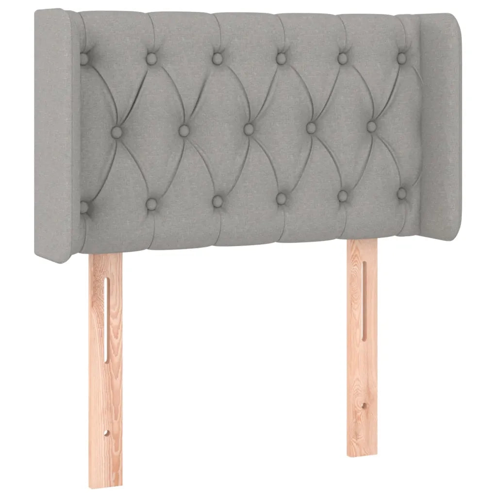Testiera-Testata Decorativa Grigio Chiaro a LED 83x16x78/88 cm in Tessuto 886325