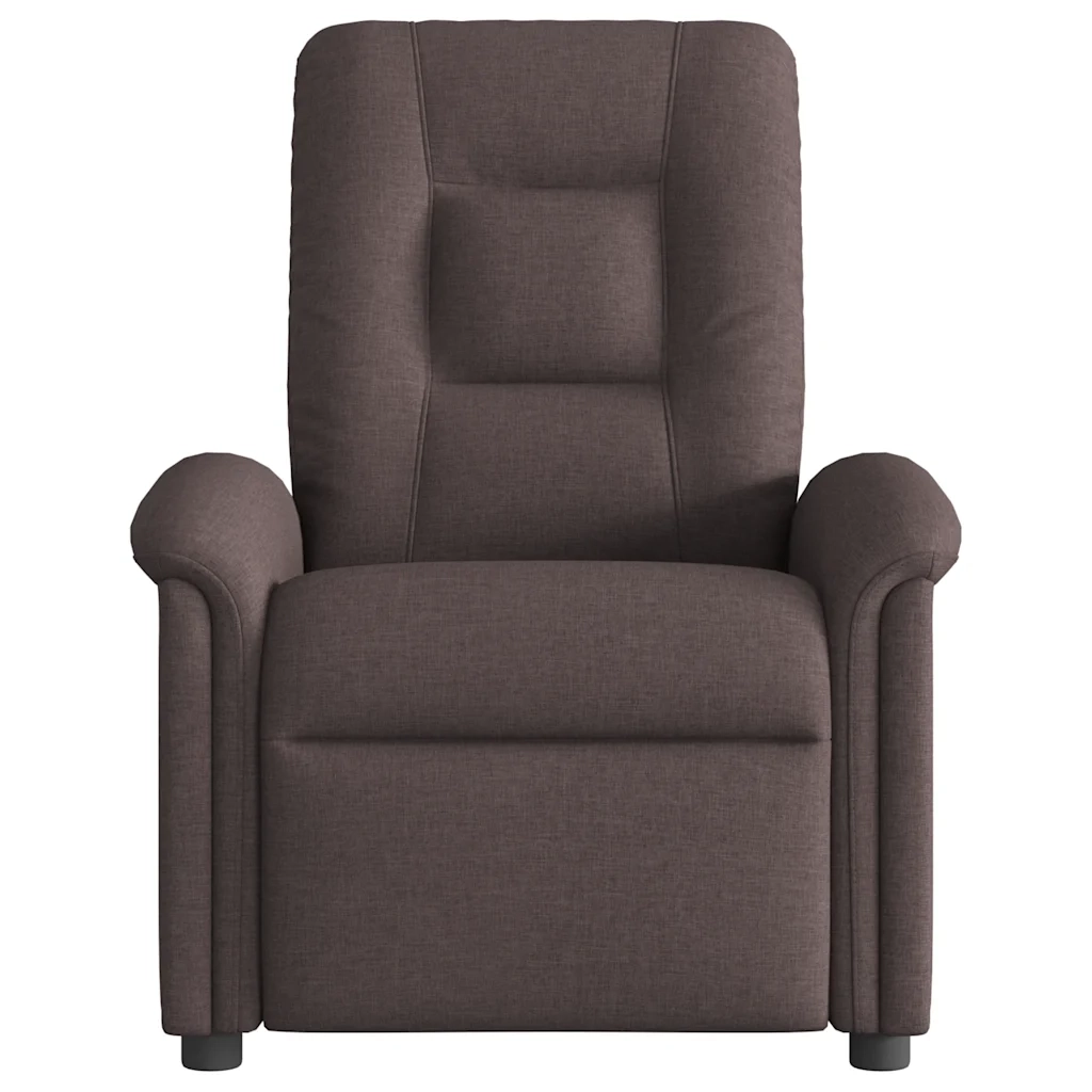 Poltrona Reclinabile Marrone Scuro in Tessuto 4015621