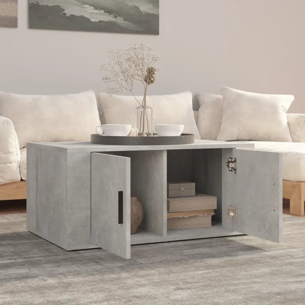 Tavolino Salotto Grigio Cemento 80x50x36 cm Legno Multistrato 816516