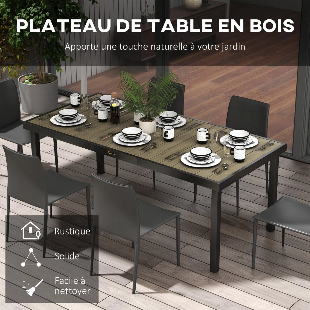 Tavolo da pranzo giardino allungabile 8 persone ¨C Xylo ¨C Alluminio piano PE grigio