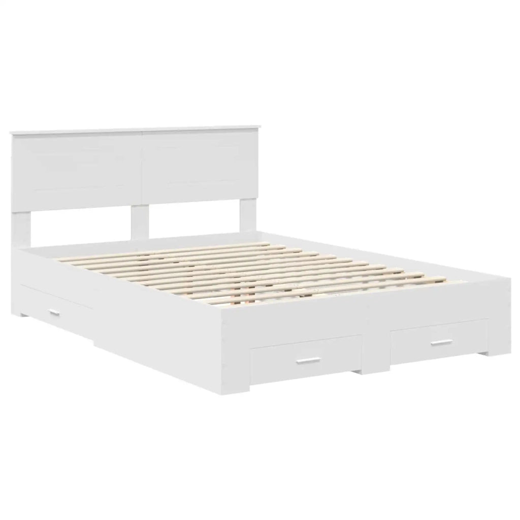 Struttura del letto-Giroletto-Rete del Letto Bianco 140 x 200 cm Legno multistrato 400440