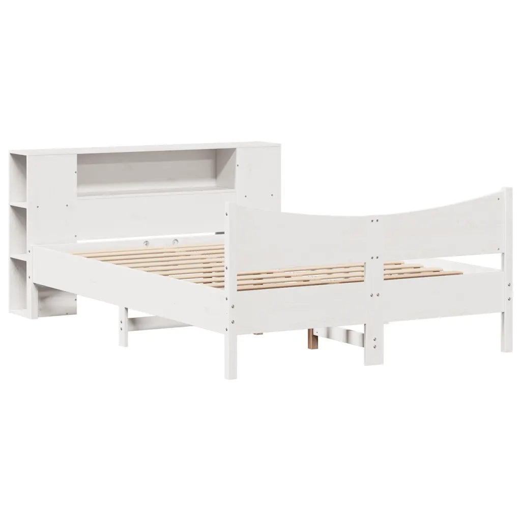 Giroletto senza Materasso Bianco 160x200 cm Legno Massello Pino 3323294