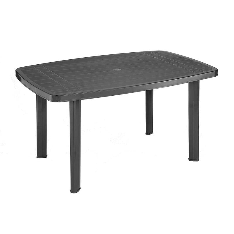 TAVOLO FARO FORMA OVALE PER INTERNI ED ESTERNI IN POLIPROPILENE COLORE ANTRACITE 137X85X72 CM