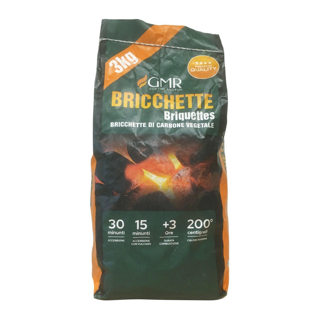 BRICCHETTE DI CARBONE VEGETALE- 3 kg- ESCLU- pezzi 1
