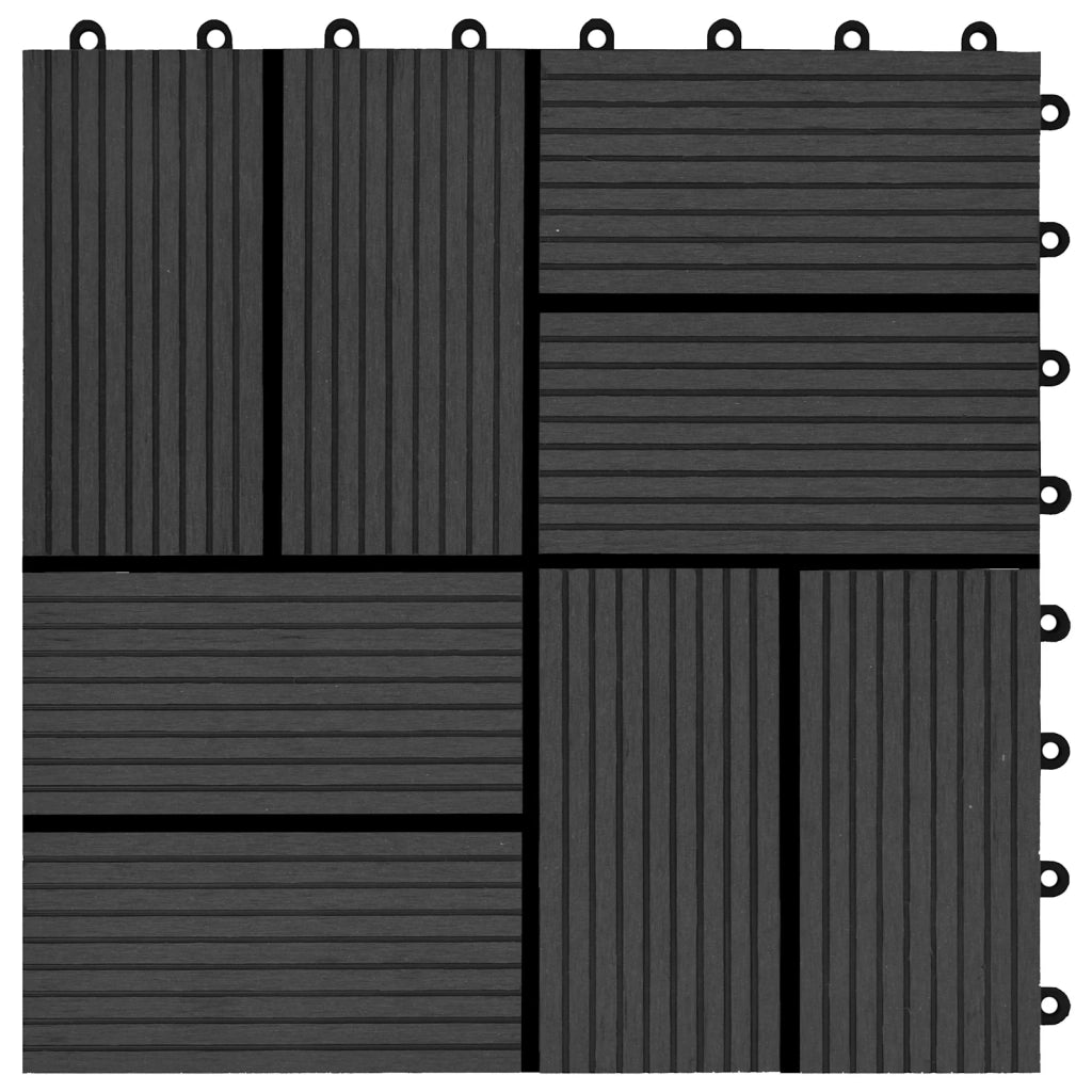 Piastrella per Decking 22 pcs Nero 30 x 30 cm WPC 3444839