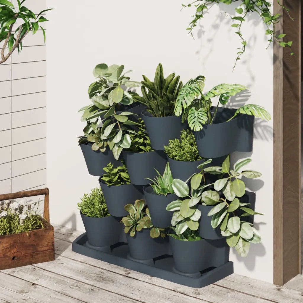 2 pz Set per Piante Giardino Verticale 1Antracite Polipropilene