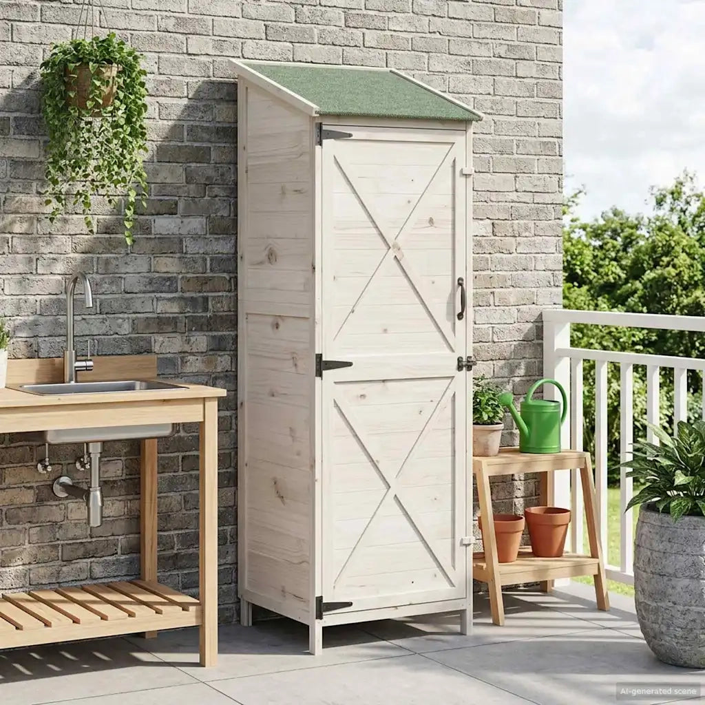 Capanno da Giardino Bianco 59,5 x 56 x 176,5 cm 42033477
