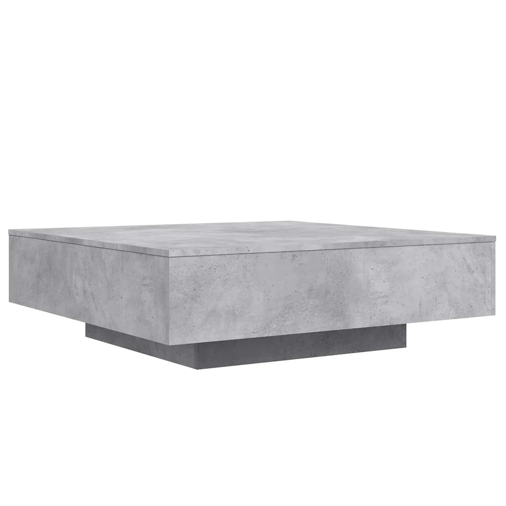 Tavolino Salotto-Tavolino da soggiorno-Tavolo Grigio Cemento 100x100x31 cm Legno Multistrato