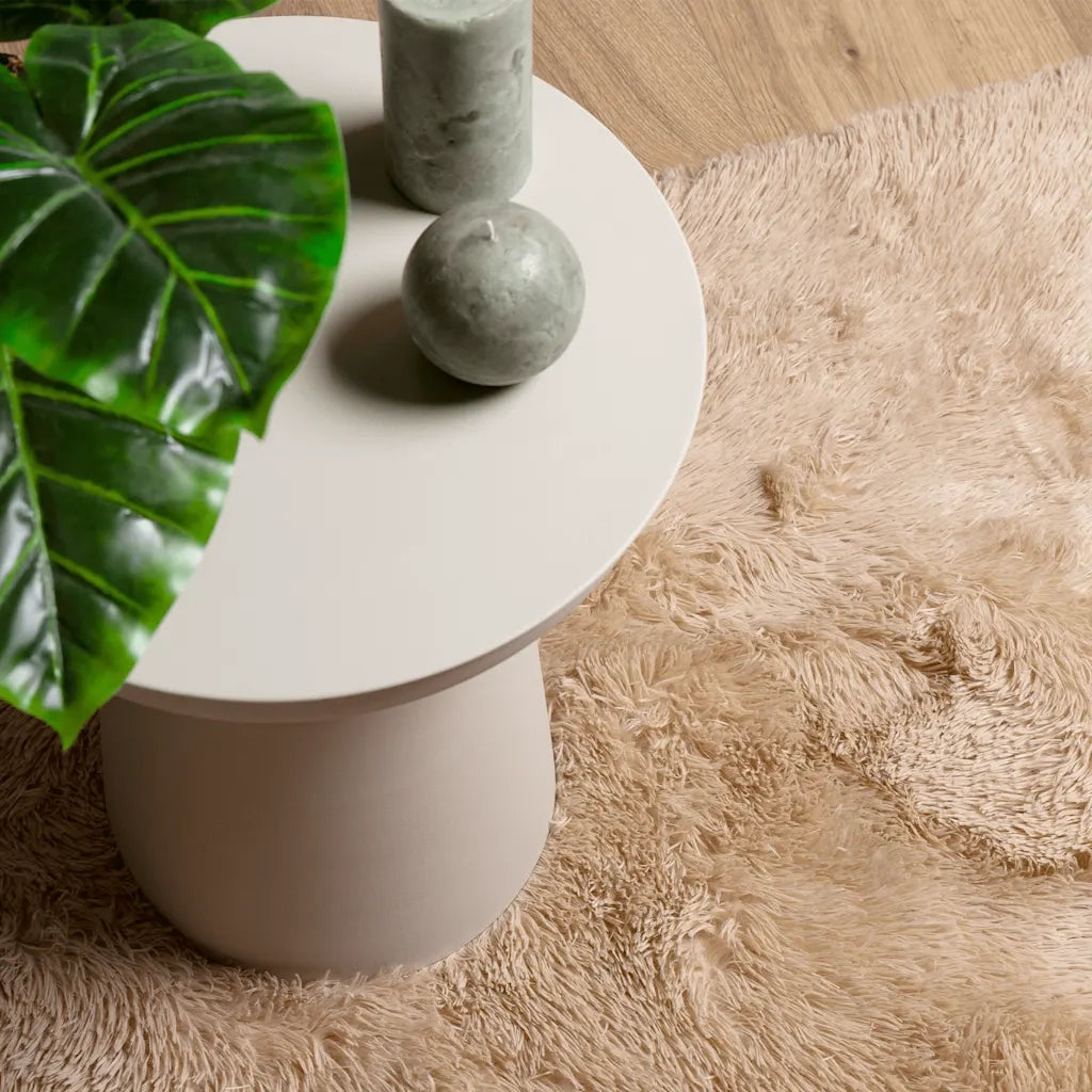 Tappeto del soggiorno | Tappeto Shaggy a Pelo Lungo NAVARRA Beige 120x120 cm poliestere