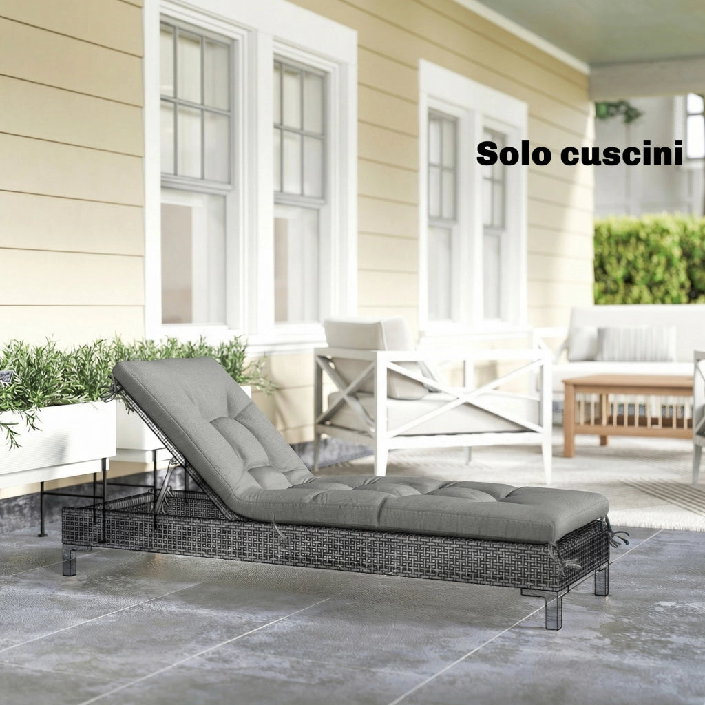 Cuscino per Poltrona da Giardino con Cinghie ¨C Minimal ¨C Grigio Chiaro