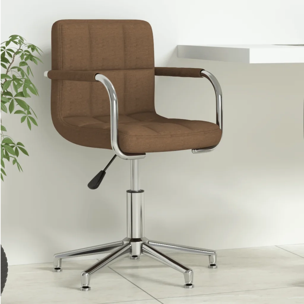 Sedia Girevole da Ufficio Marrone in Tessuto 334732