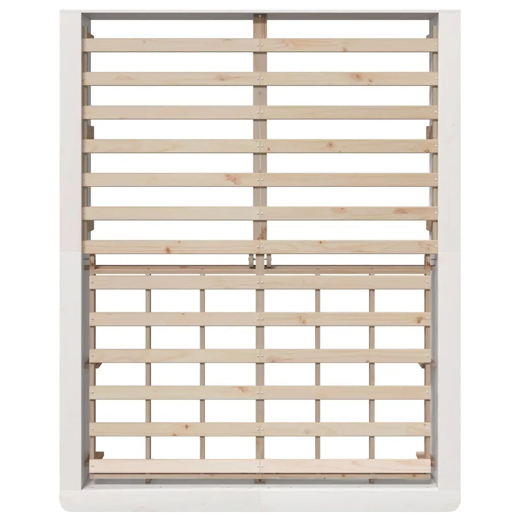 Struttura del letto-Giroletto-Rete del Letto Bianco 150 x 200 cm Pino massello 814272