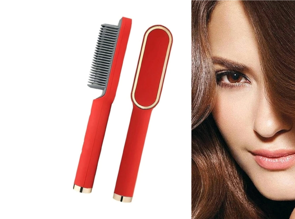 Spazzola Lisciante Elettrica Pettine Termico Antiscottatura per Tutti i Capelli 34W