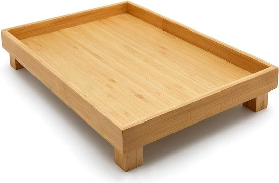 Dishboard con gambe 35 x 25 cm bordo in legno alto - piatto per caffè o tè - formato grande piatto quadrato 70x70