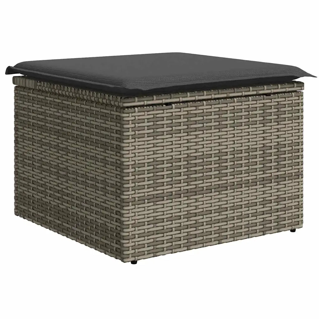 Set Divano da Giardino con cuscino 6 pcs Grigio polyrattan