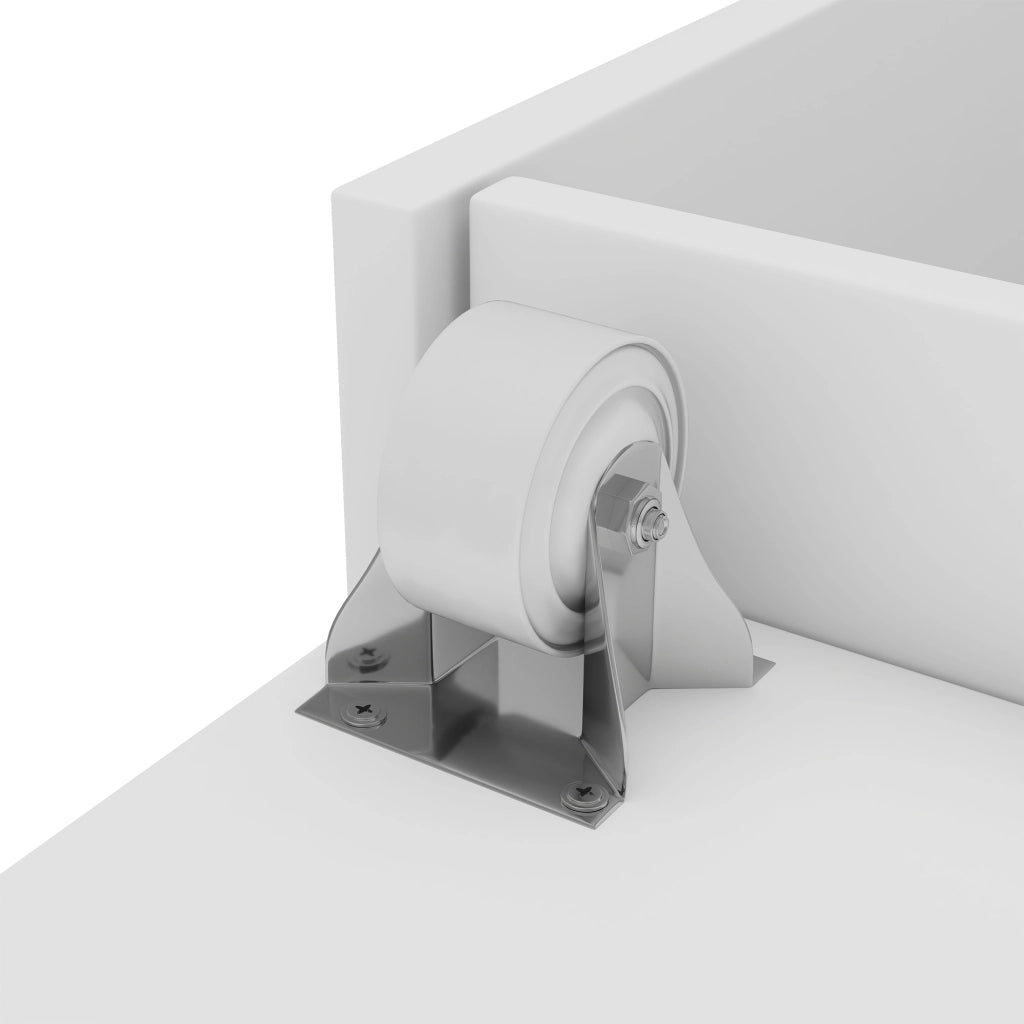 Libreria con 1 cassetto e 2 ripiani; ruote - per studio - 52×50×75 cm - bianco