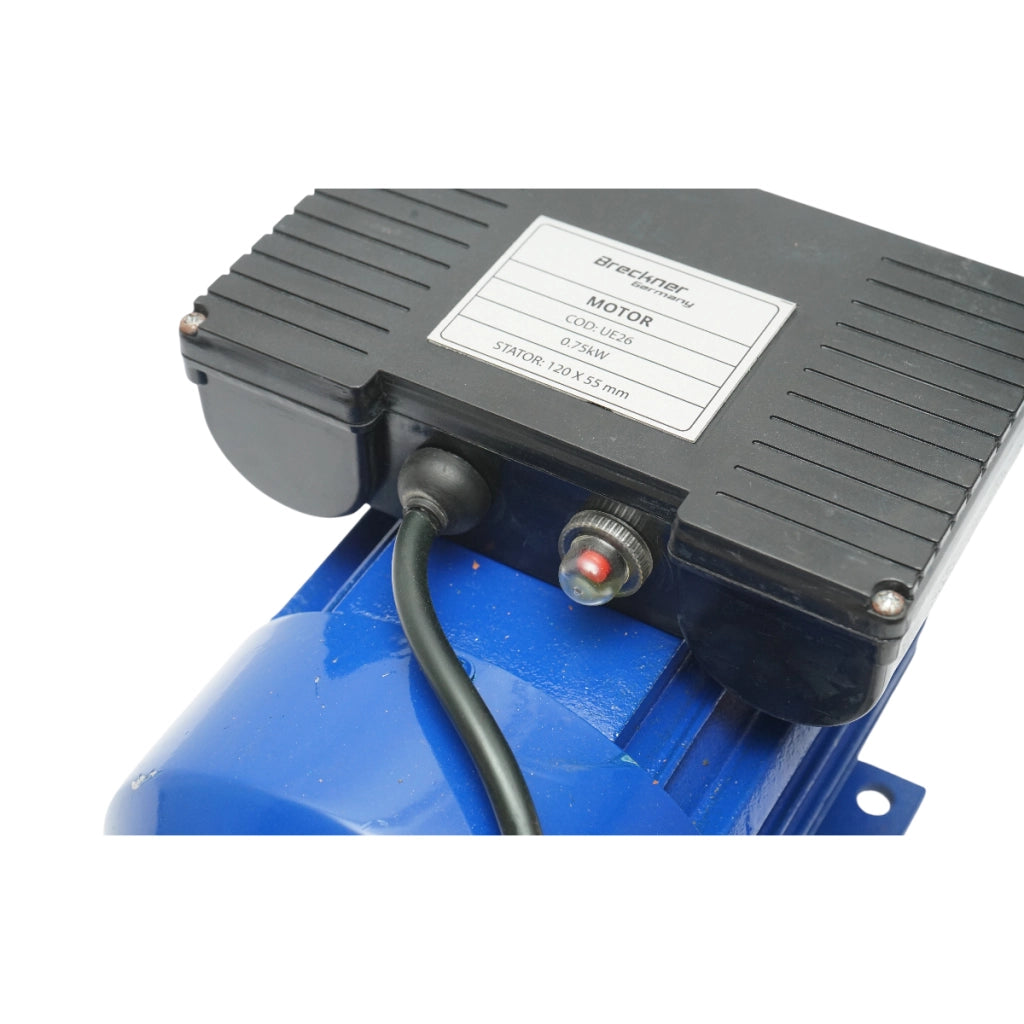Motore elettrico monofase 0,75KW, 220V, velocità 2800 giri/min, statore 120x55mm Breckner Germany