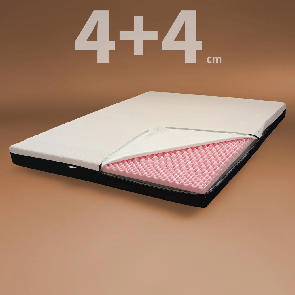 Topper MEMORY + Topper RIGIDO ORTOPEDICO ALTO 8 cm | TOPPER MEMORY e RIGIDO Piazza e mezzo 130X195 Cm | Materasso con tessuto SFODERABILE | Topper doppia rigiditï¿½ - MOD. OPTIMA H8