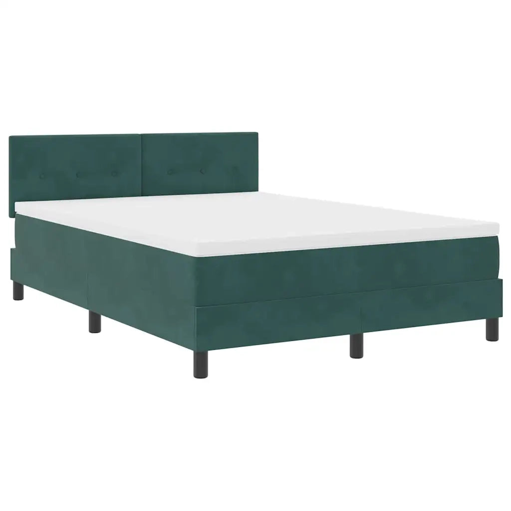 Letto a molle con materasso Verde Scuro 140 x 190 cm Velluto 3339173