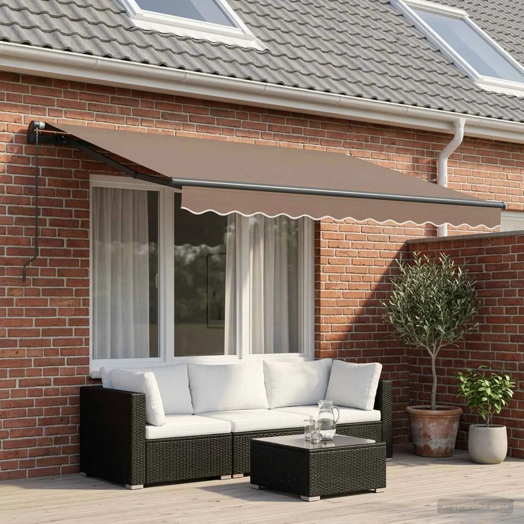 Tenda retrattile Tortora 3,5 x 2 m Tessuto 3425753