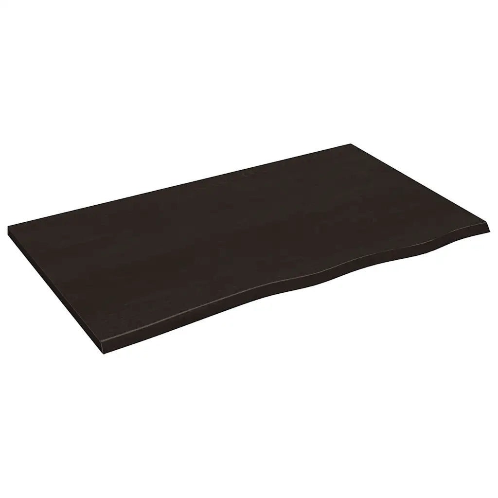 Piano Tavolo | Superficie Tavolo | Piano Scrivania Marrone Scuro 100x60x2cm Rovere Massello Trattato