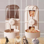 Dispensatore automatico di cibo e acqua per gabbie appese, 1 litro, grande capacità, riempimento gravità, dispensatore di cibo e acqua con sifone per cani, gatti, conigli, chinchilla e piccoli roditori.