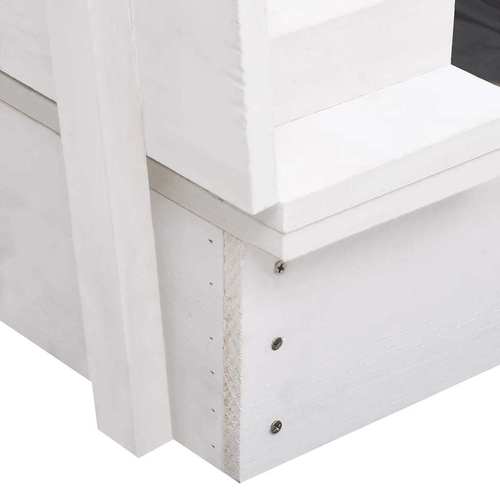 Sabbiera in Legno di Abete Bianca 95x90x15 cm 313889