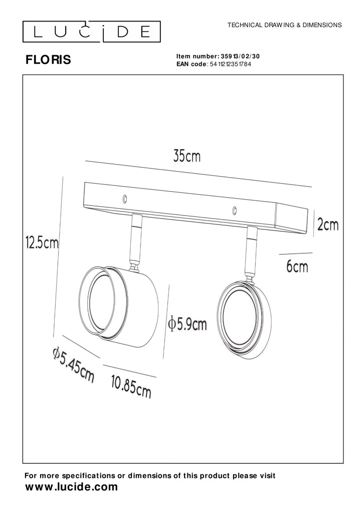 Faretto soffitto doppio nero-oro orientabile GU10 Lucide