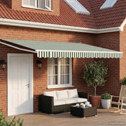 Tenda retrattile manuale con LED Verde e Bianco 4,5 × 3 m 3419321