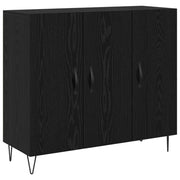 Credenza | Madia | Buffet da pranzo | Armadio da pranzo Rovere Nero 90 x 32,5 x 80 cm Legno multistrato