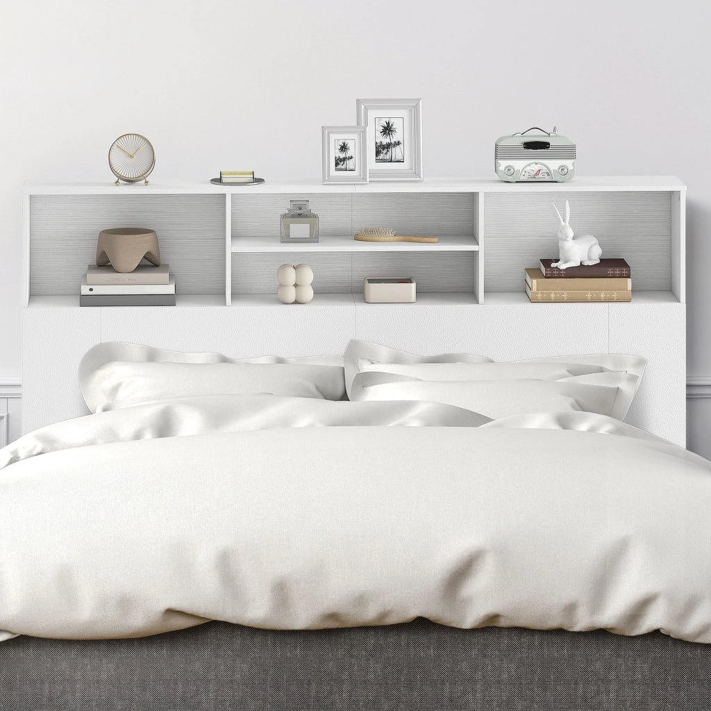 Testiera con contenitore ¨C Xylo ¨C 160x20x108 cm bianco con 4 vani
