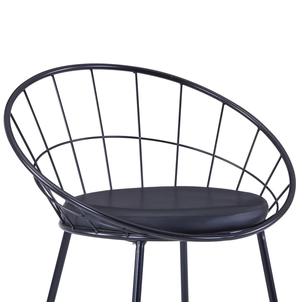 Sedie da Pranzo con Seduta in Similpelle 6 pz Nere in Acciaio 276236