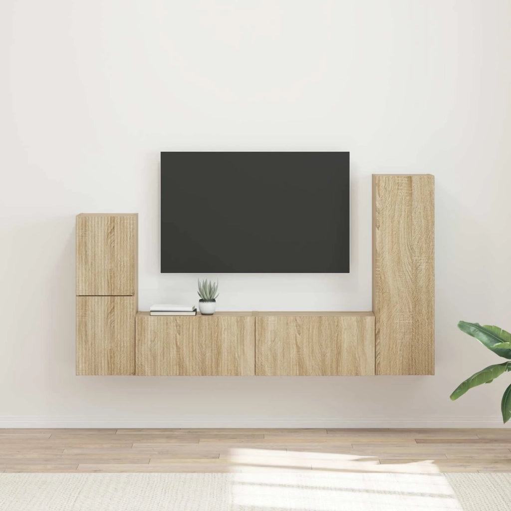 Set mobile TV 4 pcs Rovere Sonoma Legno multistrato 3409026