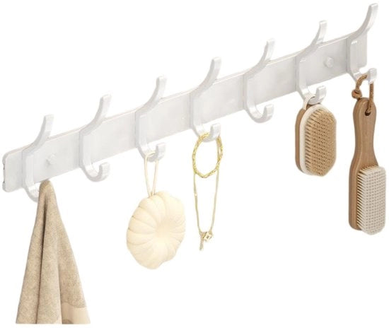Hanger - 1 riga di 7 hanger - 7*45cm - Hanger per organizzare - Per l'appendi abiti, calze, ecc. - Robusta e duratura - Hanger per abbigliamento e articoli di uso quotidiano - Hanger per articoli da bagno e sanitari