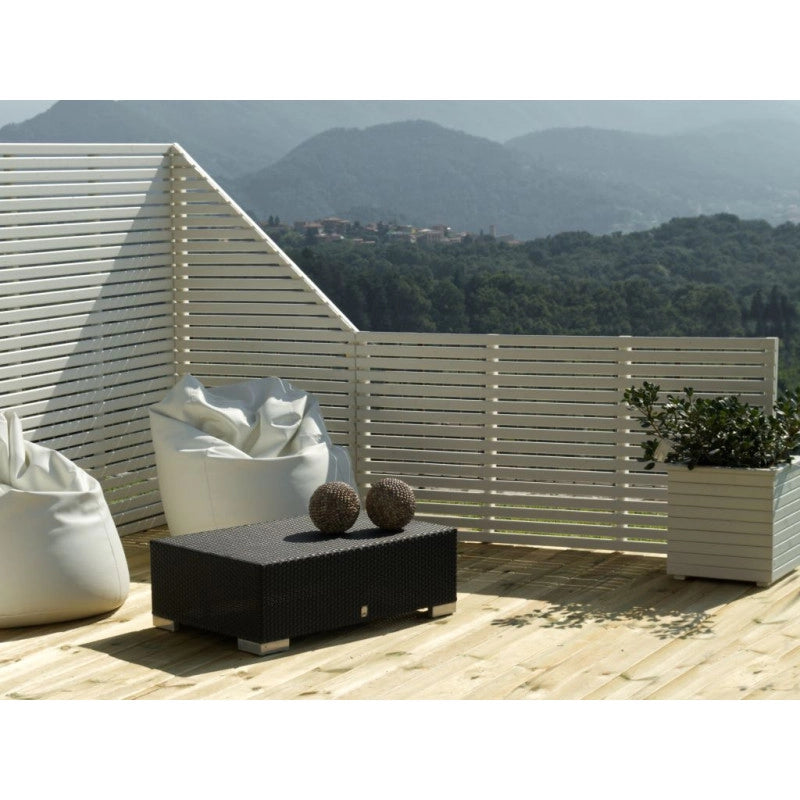Frangivista in legno bianco 2 pezzi totali, pannelli 180x87 cm per privacy balcone e giardino - Esterni da Vivere
