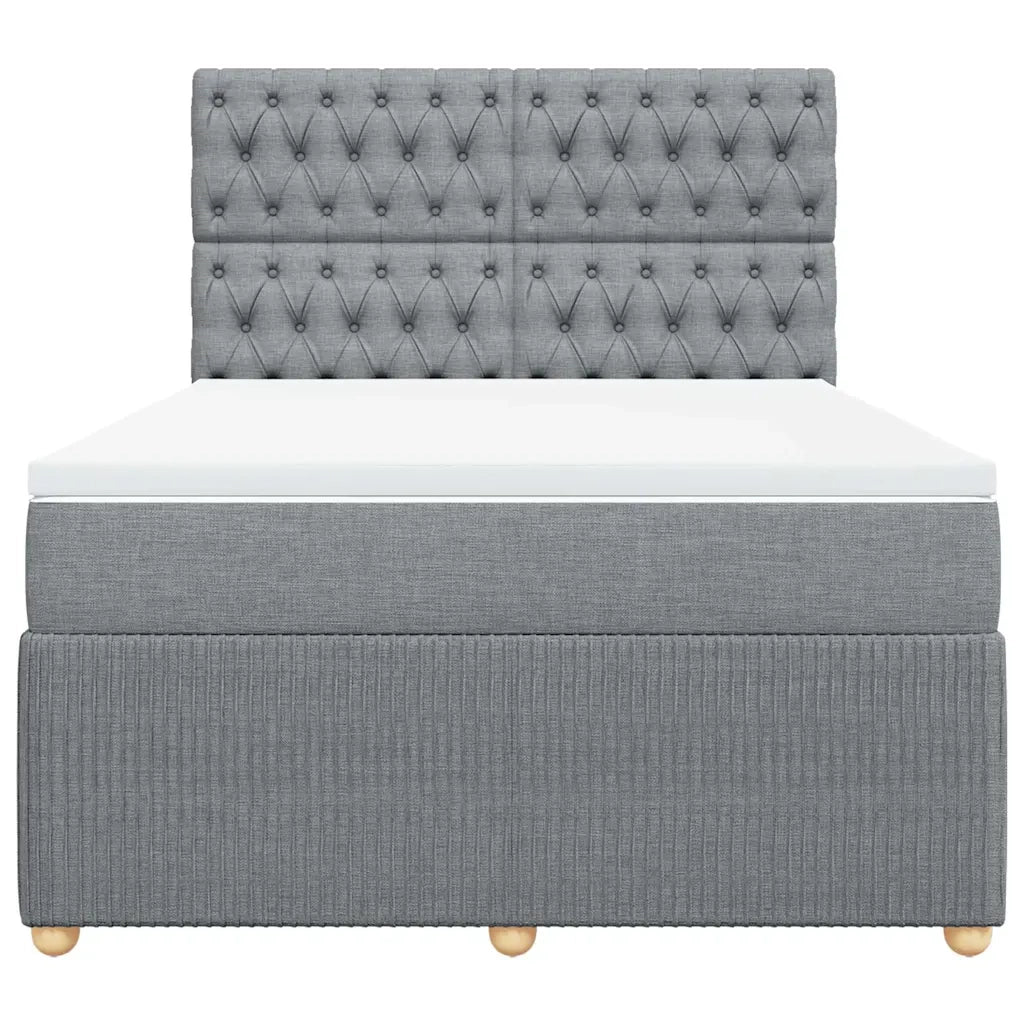 Giroletto a Molle con Materasso Grigio Chiaro 140x200cm Tessuto 3294386