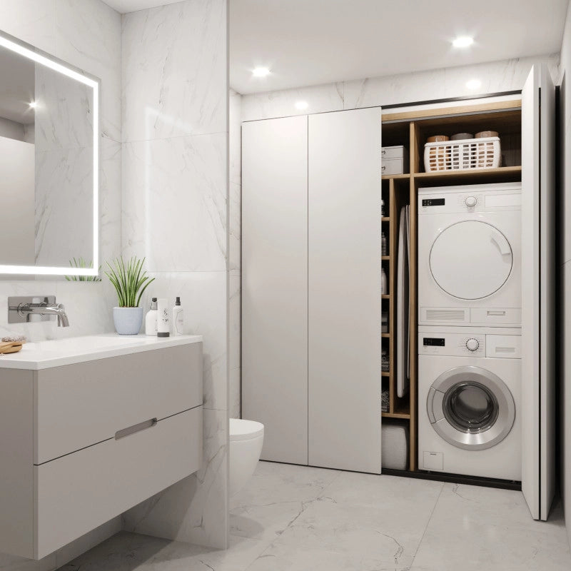 Kit di ferramenta per porta scorrevole appesa in legno Wall con chiusura soft, Acciaio, Alluminio e Tecnoplastica