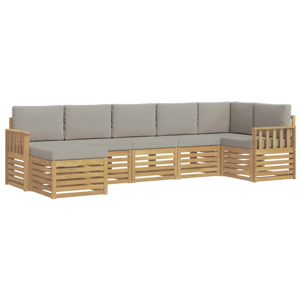 Set di divani da esterno 6 pcs Bianco e Grigio Chiaro 3392186