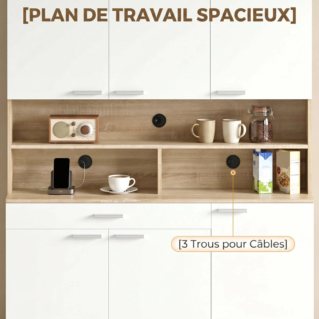 Credenza Alta Cucina ¨C Xylo ¨C 6 Ante Legno Bianco Naturale 120x40x175cm