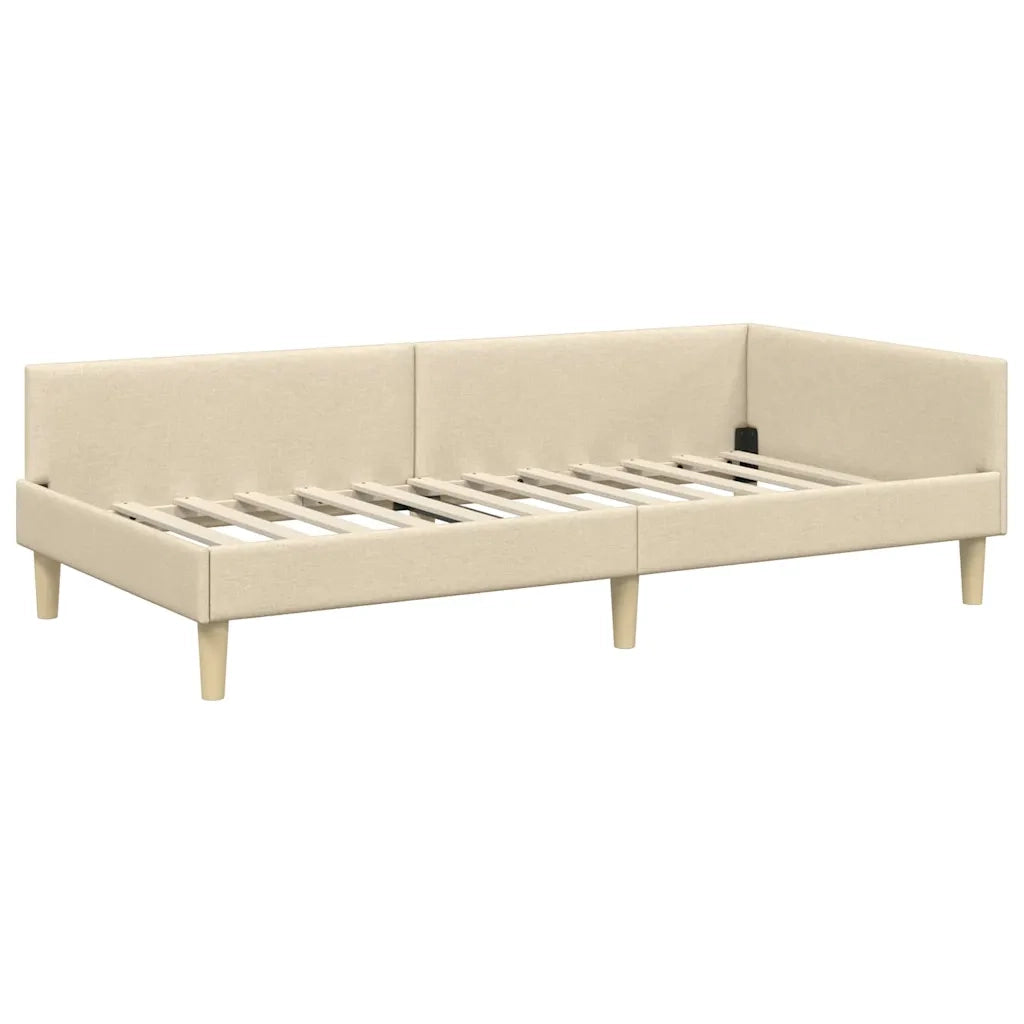 Struttura Letto Angolare con Materasso 2 pcs Crema Tessuto 3393659