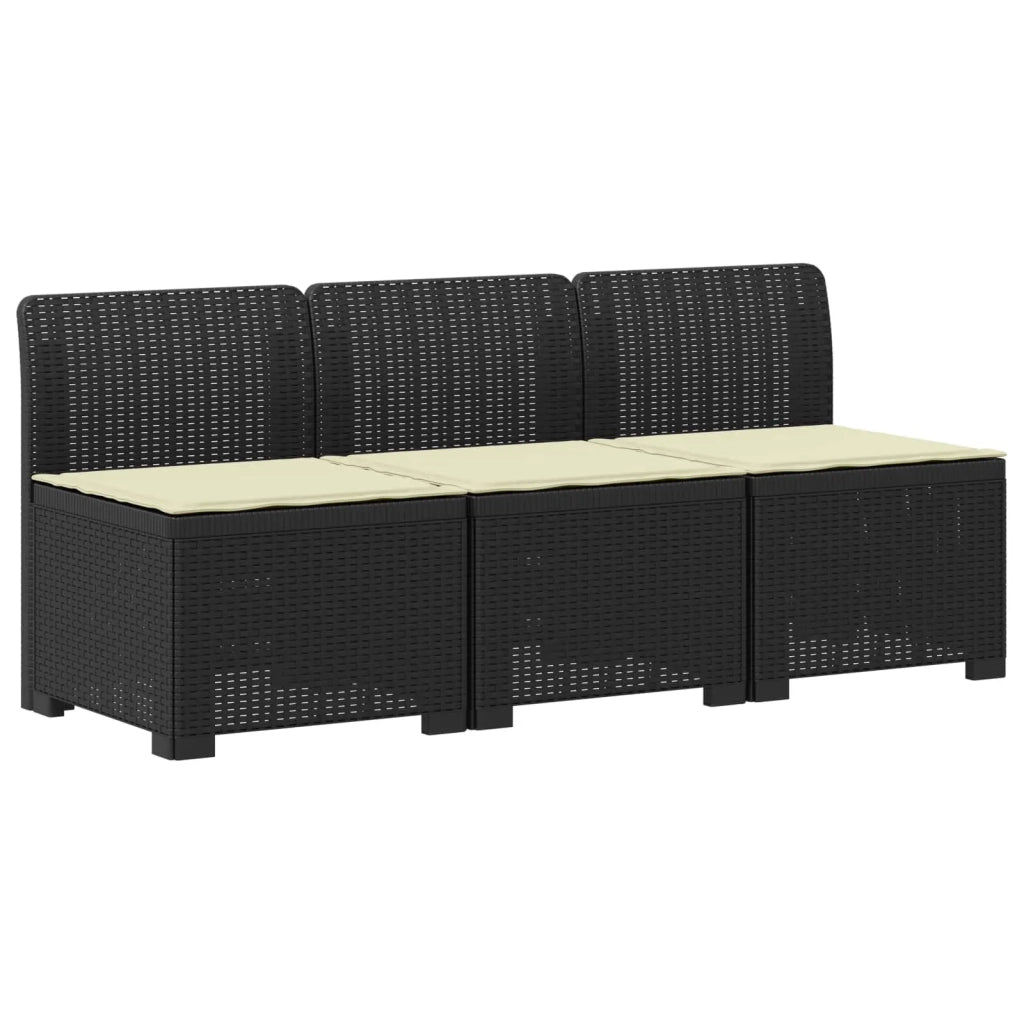 Divano da esterno-Divano da Giardino 3 posti con cuscini in look rattan PP 863830